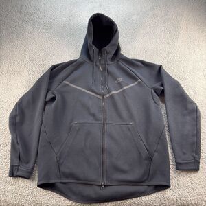 Nike Hoodie Mens XL Black Windrunner Tech Fleece Full Zip Jacket Gym 805144-010